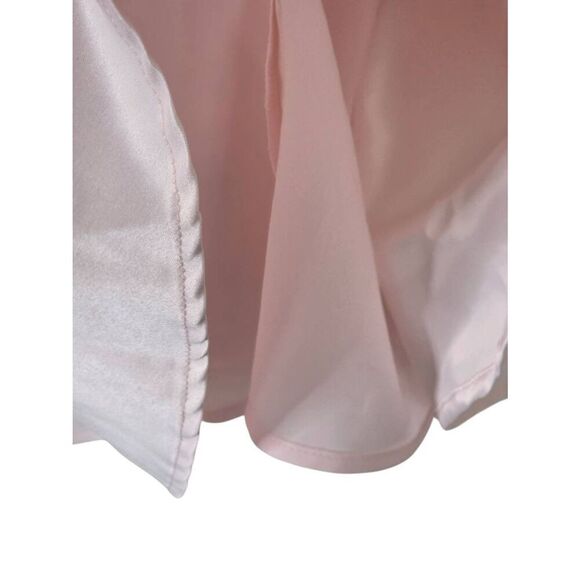 Lulus Flawlessly Flirty Blush Pink Satin Tie-Back Skater Mini Dress Size Large - Picture 7 of 7